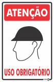 Placa Sinalizadora Atenção Uso Obrigatório Capacet