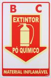 Placa de Sinalização Pó Químico BC Fotoluminante